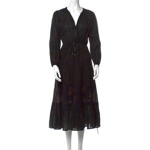 Ulla Johnson black cotton midi dress